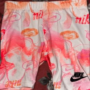 Nike Kids' Vibrant Pink and Orange Shorts